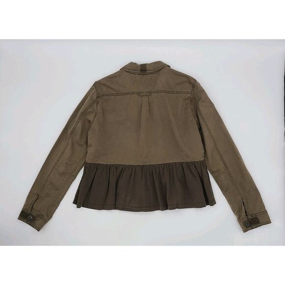 Anthropologie Military Embroidered 80s Jacket Top Small Boho Army Button Up - Picture 13 of 13